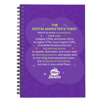 Purple Digital Marketer's Toast Spiral Notebook