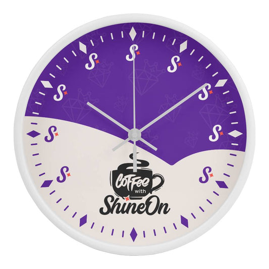 Coffee with ShineOn Logo Clock