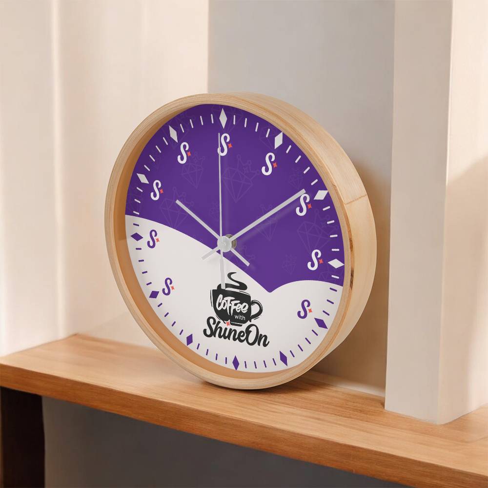 Coffee with ShineOn Logo Clock