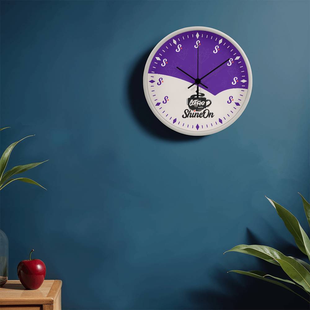 Coffee with ShineOn Logo Clock